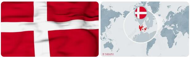 Denmark Flag and Map