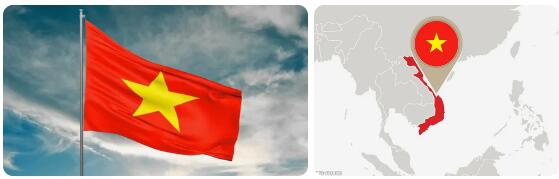 Vietnam Flag and Map